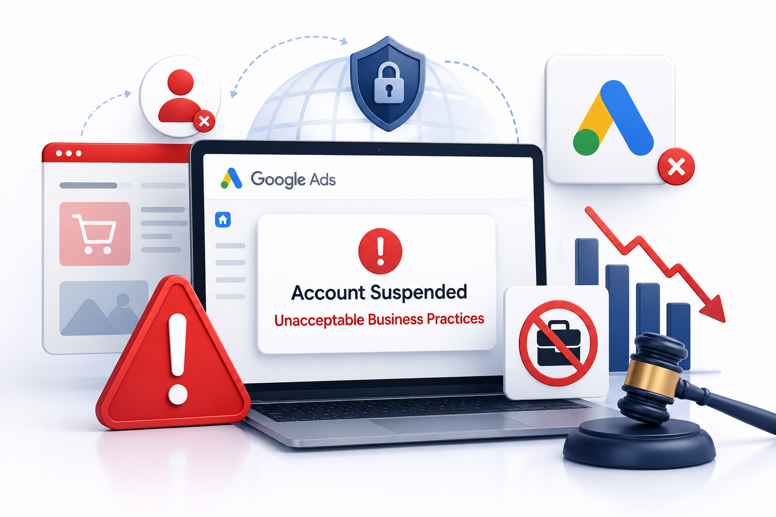 Google Ads Account Suspended for Unacceptable Business Practices