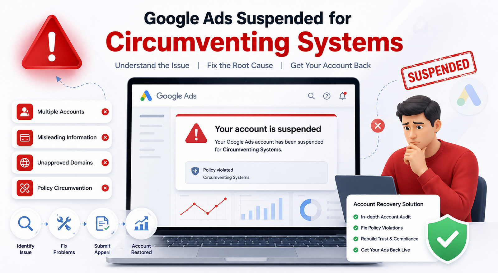 Google Ads Suspended for Circumventing Systems