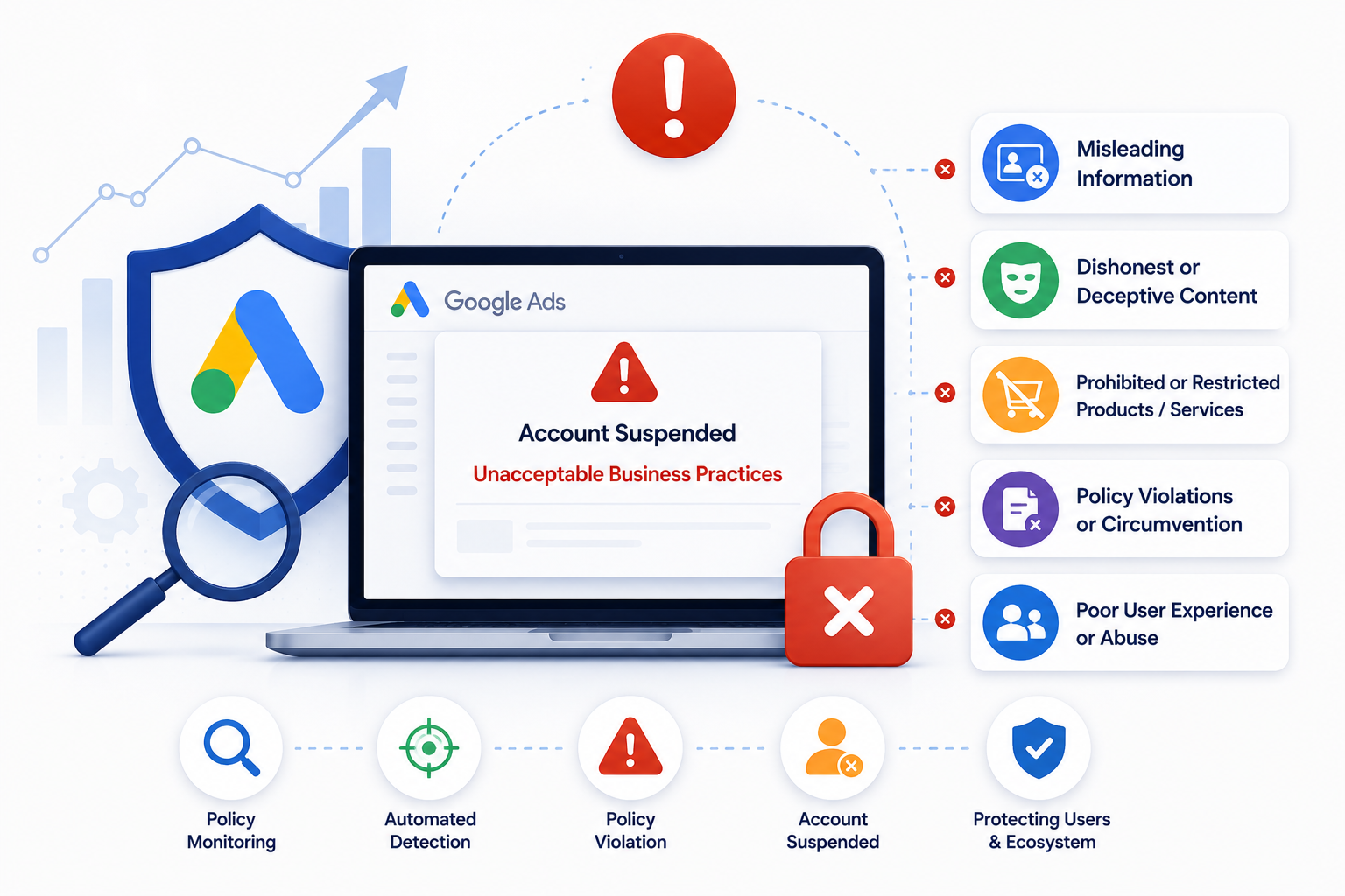 Why Google Suspends Accounts for Unacceptable Business Practice